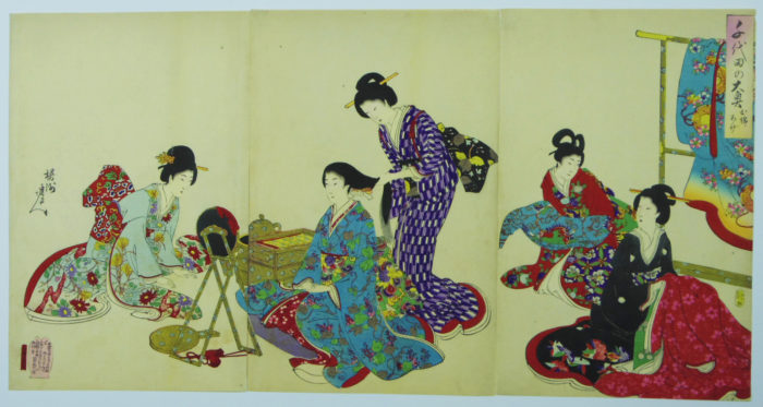 The Inner Palace of Chiyoda: A lady having her hair dressed