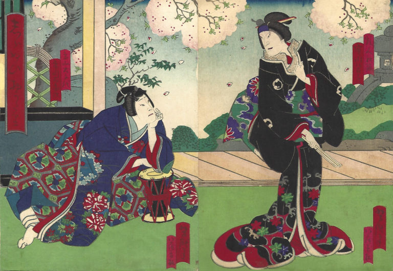 Ichikawa Sadanji and Jitsukawa Yaozou in Shiranui Monogatari