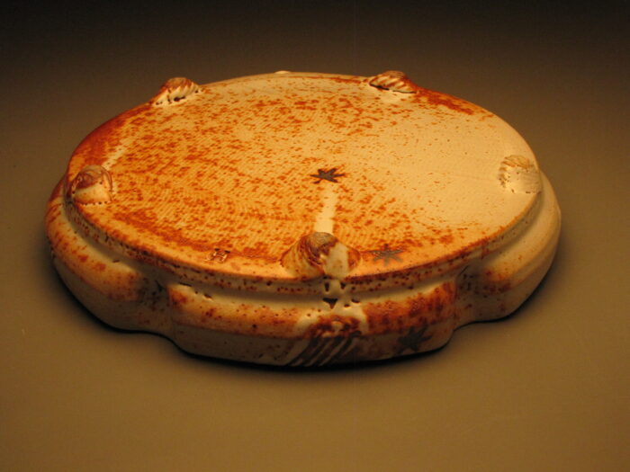 Hank Murrow - Shino serving platter with migrating geese and fall leaves - Image 2